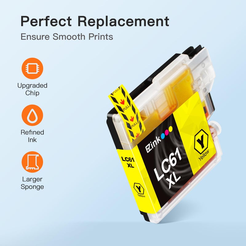 E-Z Ink Compatible Ink Cartridges Replacement for Brother LC61 LC65 LC-61 LC61BK LC61C LC61M LC61Y to use with MFC-490CW MFC-495CW MFC-6490CW MFC-6890CDW (5 Black, 3 Cyan, 3 Magenta, 3 Yellow) - Image 5